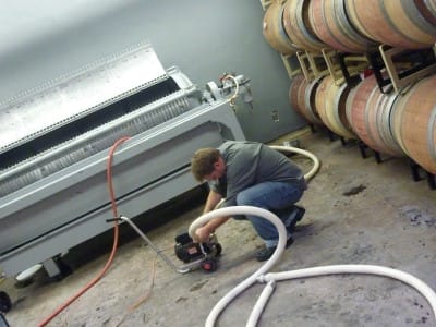 Carruth Cellars - cleaning presser