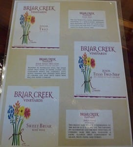  Briar Creek - wine labels