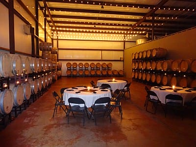 Los Pinos barrel room