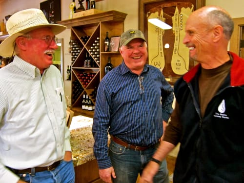 Three of Lodi’s modern-day winegrowing pioneers: Borra Vineyards’ Steve Borra, Michael David’s Mike Phillips, and The Lucas Winery’s Dave Lucas
