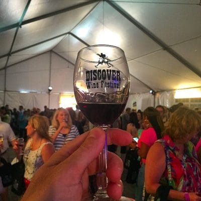 Discover Wine Festival glass/crowd