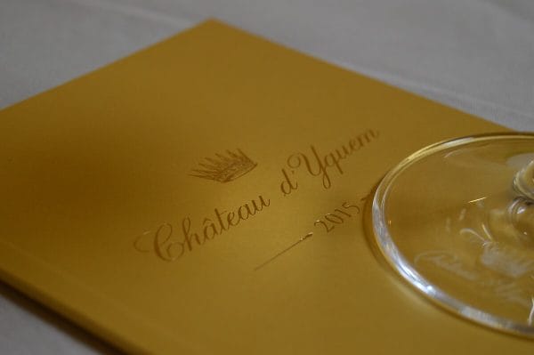 Château d'Yquem menu