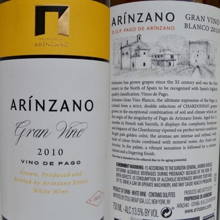 Arínzano Chardonnay labels