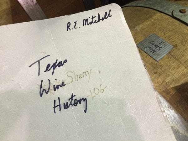 Texas Wine Sherry History