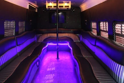 Purple limo bus