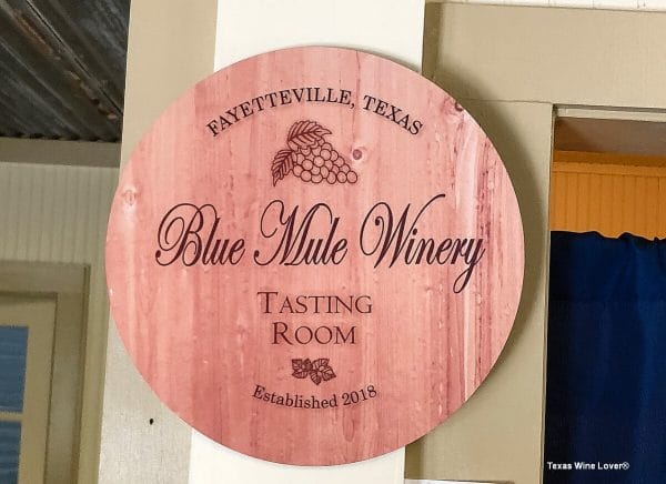 Blue Mule Winery sign