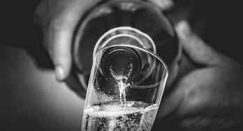 sparkling wine being poured
