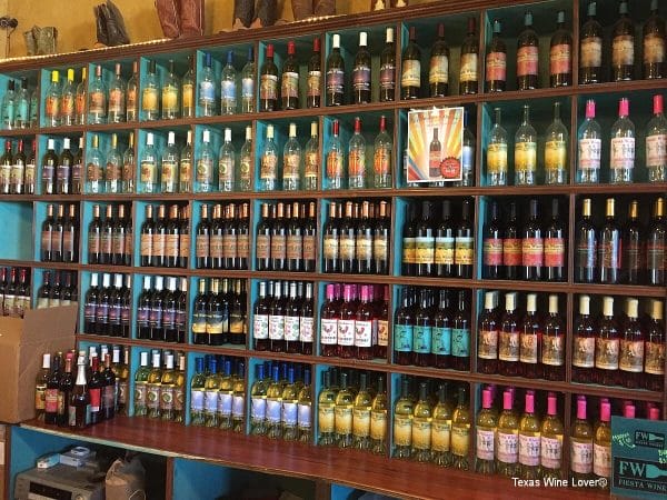 Fiesta Winery wine shelves