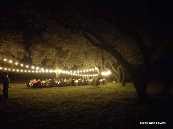 CALAIS Winery wine dinner under the trees