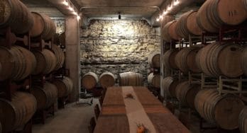 Hawk's Shadow Winery barrel room