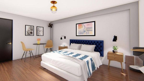 Stonewall Motor Lodge bedroom rendering