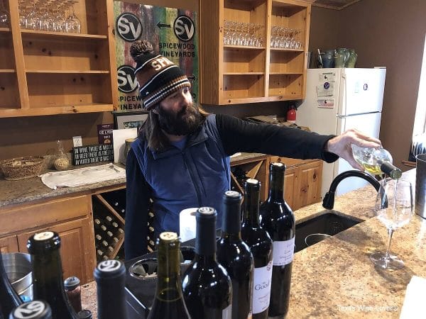Ron Yates pouring wines
