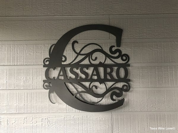 Cassaro Winery sign