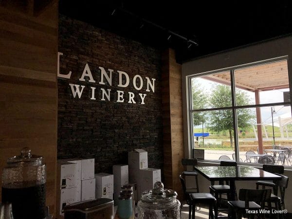 Landon Winery sign inside
