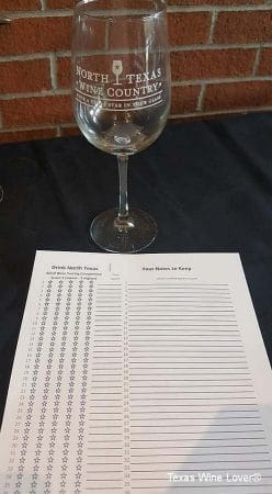North Texas Wine Country Blind Tasting Competition wine glass