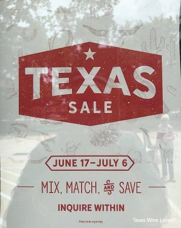 Twin Liquors has a special sale on Texas wines through early July