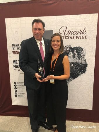 Assistant Commissioner of Agriculture Dan Hunter and Lindsay Baerwald of the GO TEXAN Texas wine program