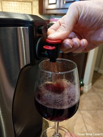 Boxxle dispensing wine