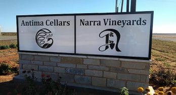 Antima Cellars sign