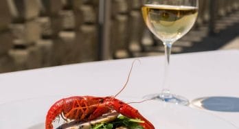 Lobster and wine