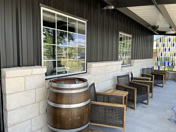 Hill Country Chocolate and DKM Cellars outside