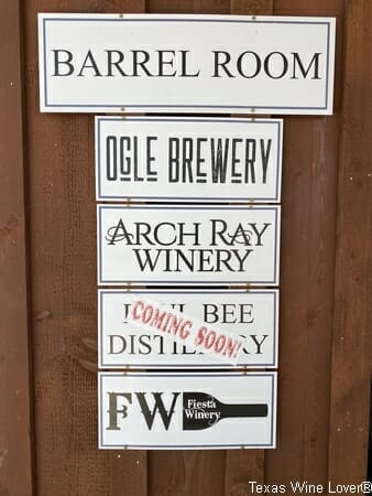 Arch Ray Resort barrel room sign