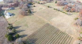 An Aerial View of Breaking Bud Vineyard in Fall with New Blocks forthcoming Spring 2023. Photo Courtesy of Rusty Mauldin.