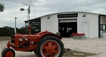 Meierstone Vineyards tractor and building