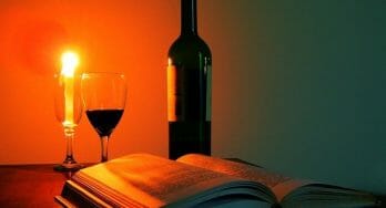 Wine and book