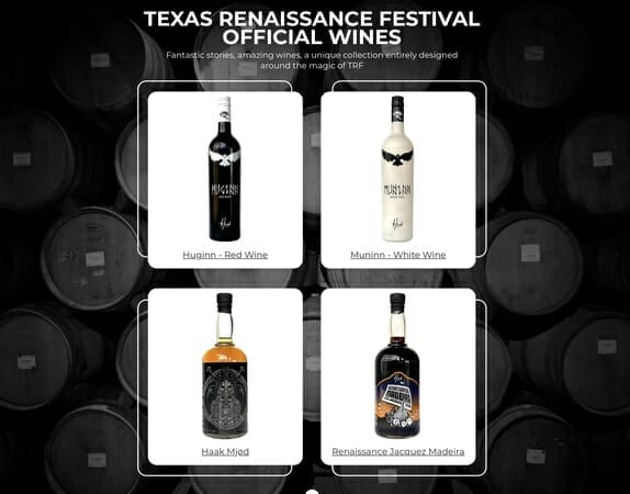 Haak Texas Renaissance Festival wines