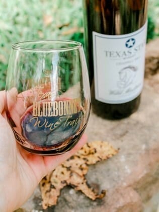 Texas Bluebonnet Wine Trail glass