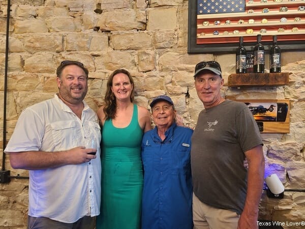James Hanger of OG Cellars, Casey Prisel, Mark Rogers, Anthony Mosley of 4R Ranch Vineyards and Winery