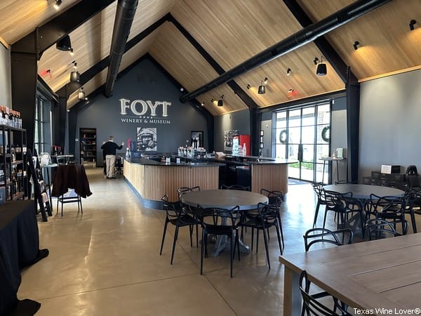 Foyt Winery and Museum tasting room